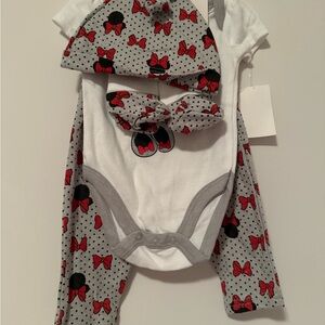 Disney Red and Gray Minnie Mouse Hat